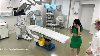 Surveillance camera in a real hospital with a fake doctor, a patient with a bubble butt was fucked very hard