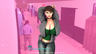 Big tit landlady seduces in anime hentai scenes and steamy shower role play