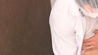 Doctor and Nurse Can't Resist and Have Sex in the Hospital Bathroom During Their Shift