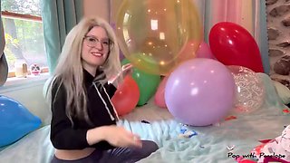 Blowing up over 25 Balloons then Nail Popping them All!