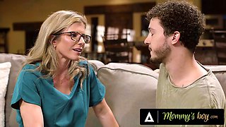 MOMMYS BOY - MILF nurse Cory Chase taught her stepson how to put on a condom, now she wants him to take it off
