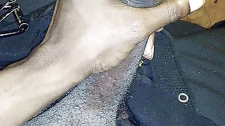 Thick cut big black dick jacking off