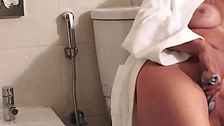A MILF Wife Masturbates in the Bathroom and Cums Twice. Full Scene. Ep 24301