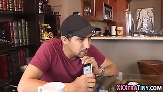 Petite teen takes facial cumshot