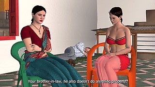 Erotic Indian widow sister-in-law indulges in hardcore sex with the borrower while the lender joins in