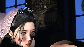 3D Horny Slut Mature MILF Bide Teasing Her Big Dick Stepson to Fuck Her Pussy