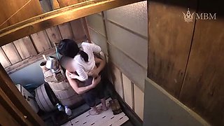 Naughty Japanese Maid MILF Caught in Hot Bathroom Fuck - Amateur Homemade Incident