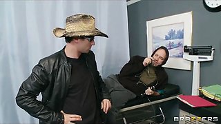 Groupie girl & hospital nurse start orgy with two band members