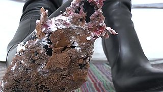 Smoking Mistress and Delicious Dessert From Boot Soles, POV Clip, Lady Victoria Valente