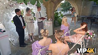Vip4k. hot bride is having a cruel xxx with a sir of ceremonies, guests are shocked