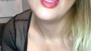 Hot blonde with big boobs solo