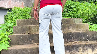 Indian Desi Girl Kissing Scenes and Boobs Press by Her Boyfriend in Forest