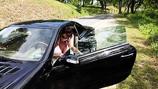 Beautiful Brunette Big Boobs Rides Fake Cock