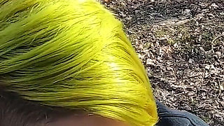 Outdoor blowjob at the lakes with cum in mouth and swallowing