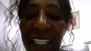 Busty ebony slut suck white cock and get pounded hard live a