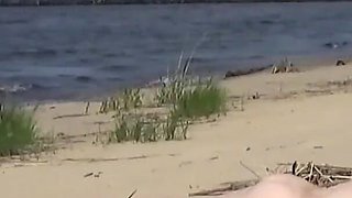 Mommy with a Big Ass Fucked in All Holes on the Beach