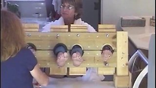 Mature Lady gets a ticklish pedicure - Tickling Paradise