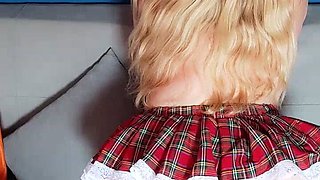 Naughty Chubby Schoolgirl Teasing Daddy