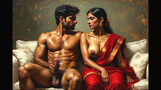 Indian aunty in red hot look husband fucking in doggy style hot sexy looking wife hardcore sex