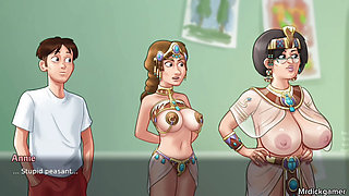 Summertime saga sex with two hot sexy milfs