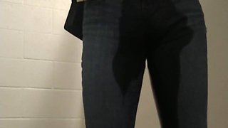 Tgirl urinates self and shoots a load in public park douche