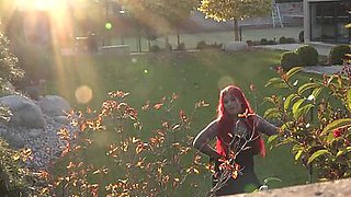 Redhead POV busty babe fucked outdoor 4cash after casting