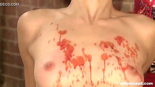 Skinny slave waxed,spanked and submissed by her horny mistress