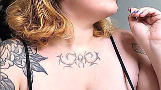 huge tits goth GF smokes and blow smoke on your face