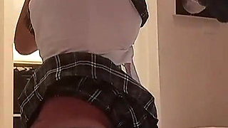 MILF in Sexy Clothes and Nylons Fucked in the Mouth, Ass, and Pussy