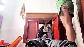 Naughty Latina Housewife Cheats on Husband with Big Cock Plumber in Bathroom - Wild Amateur Sex