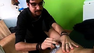 Beautiful Brunette Big Boobs Rides Fake Cock