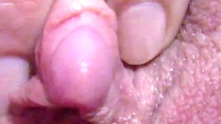 Huge clit jerking in close up