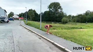 Hunt4k. red riding rubber hood is great in smoking Big Cocks and riding them