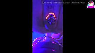 Glow In The Dark Anal Pegging Femdom - Amateur Homemade Masked Slave Training