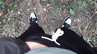 Risky Lesbian Masturbation in the Forest