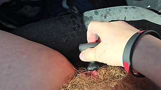 Clit Pumping Squirting and Pissing Myself in the Car.