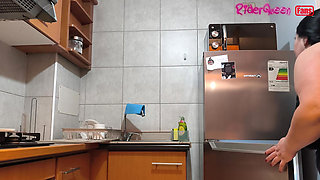Sexy Hot Stepmom, Only Fans in Slow Motion, in the Kitchen