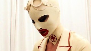 Femdom strapon fucking babe licks up fetish guys cum