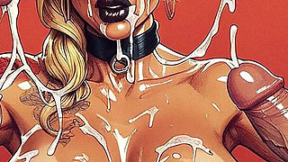 Slut Blonde Girl Hard Sex, Curvy Woman with Big Tits Sucking Big Dick, Slave Woman,bdsm