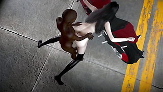 Hot chick on motor and black cock -Hentai 3D uncensored v386
