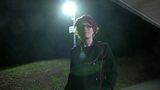 Slut lets strangers fuck her at night on the highway