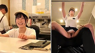 Japanese teen made to cum hard and fucked deep at work