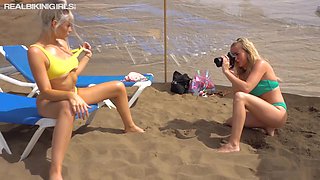 Oiling Up - Behind the Scenes - RealBikiniGirls