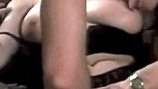 Beautiful Busty Girl Enjoys Two Cocks in a Vintage Scene