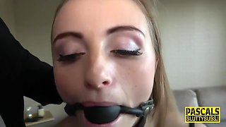 Real Bound Teen 18+ Submissive Gets Plowed With Lady Bug