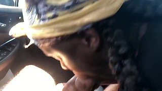 YOUNG BLACK COWORKER SUCKS MY COCK IN CAR ON BREAK CIM