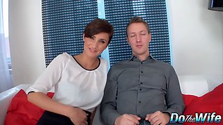 Short Haired MILF Gabrielle Gucci Takes BBC While Embarrassed Cuckold Watches