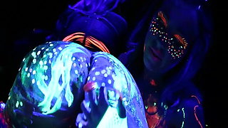and Ava Adams Blacklight Sex Party