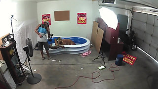 Behind the Scenes Back Yard Oil Wrestling