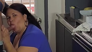 MILF Fucked in Kitchen Home Alone